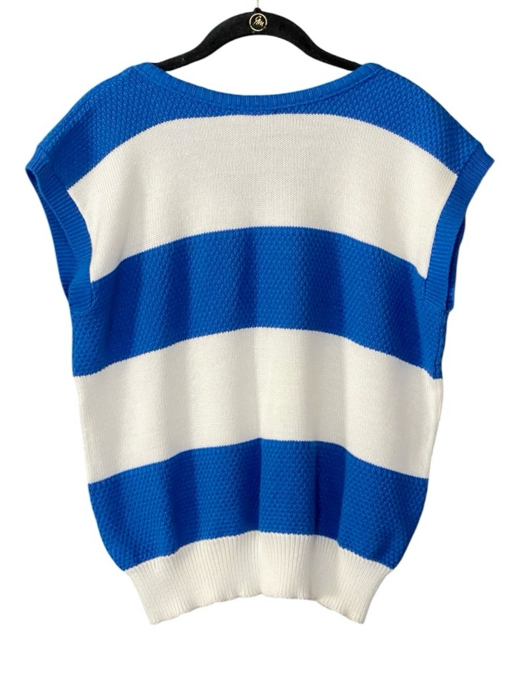 Vintage Catalina USA Nautical Sweater Vest XL Blue White Sailboat Made in USA - Picture 6 of 9